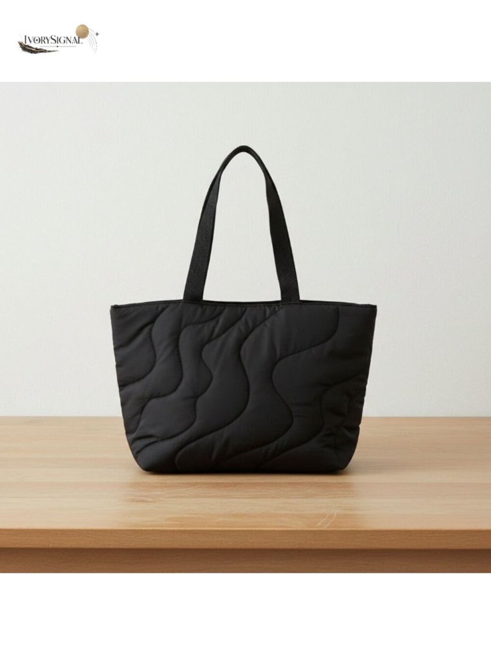 Puffy Quilted Laptop Tote Bag for Women, Recycled Nylon, 13.5L
